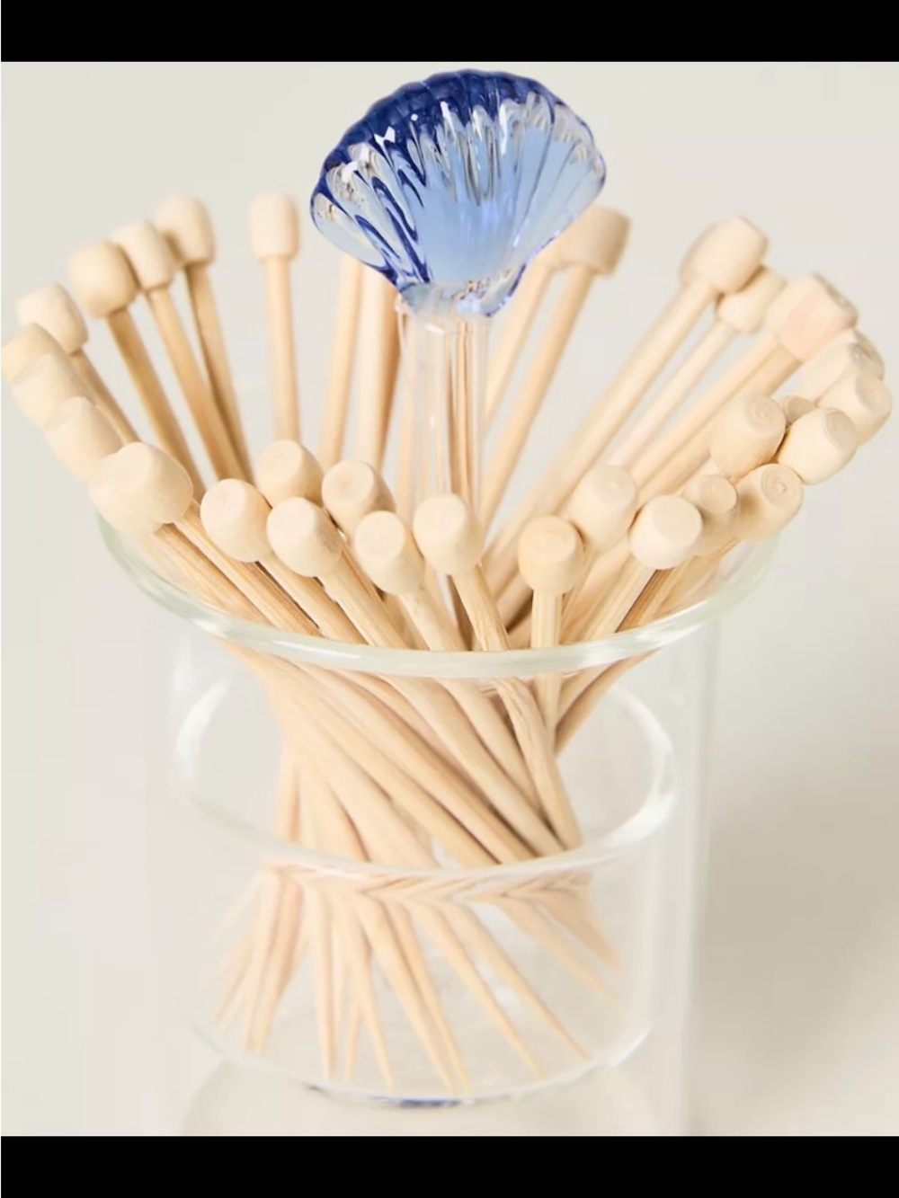 Anthropologie glass Seashell Tooth Pick Holder.